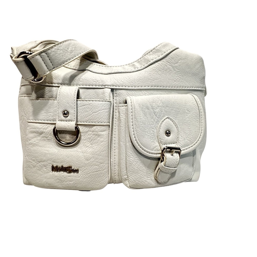 Multi Sac White Handbag‎ Satchel Purse Many Outside Compartments Large Organizer